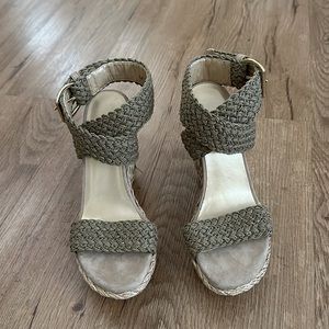 Stuart Weitzman Alex Crochet Ankle Strap Wedge Sandal
